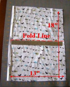 1.  Boho Bag Pocket Rectangel showing fold line